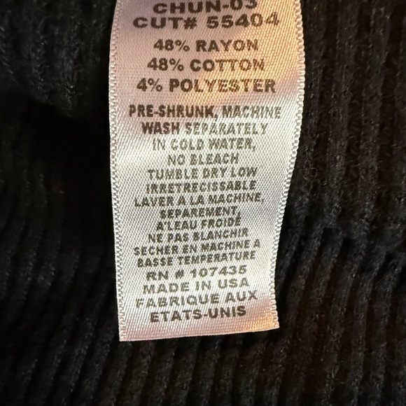 Hard Tail Washed Black Waffle Print Long Sleeve Hooded Open Top with Pockets M - Picture 9 of 9